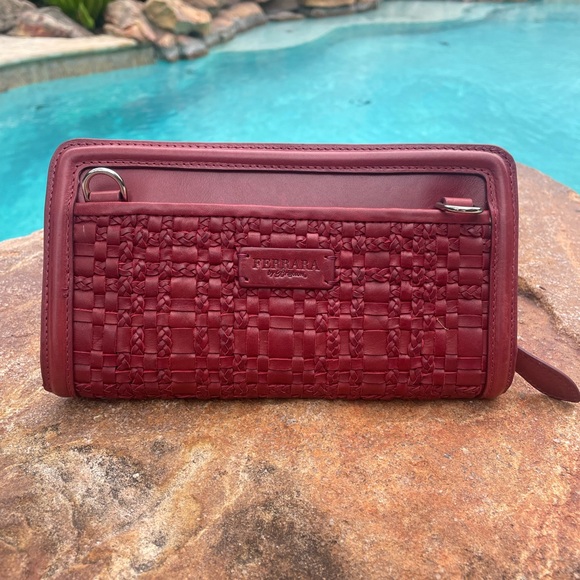 NEW! Brighton Ferrara Montecito Large Zip Woven Leather Wallet w/Strap - Picture 4 of 8